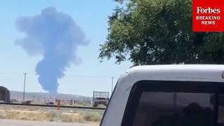 RAW VIDEO: Massive Plume Of Smoke Rises After B-52 Bomber Plane Crashes At Edwards Air Force Base