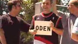 Blazer Fan waits to see Oden