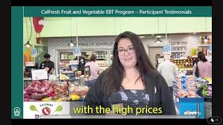 CalFresh Fruit and Vegetable EBT Program in a Joint Assembly Hearing