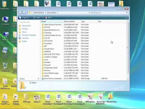 Week Three - Basic Computer Training - VISTA and Windows 7 documents and folders