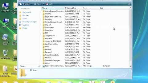 Week Three - Basic Computer Training - VISTA and Windows 7 documents and folders
