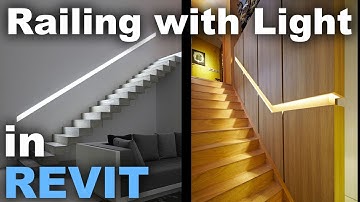 Wall Stair Railing with light in Revit Tutorial