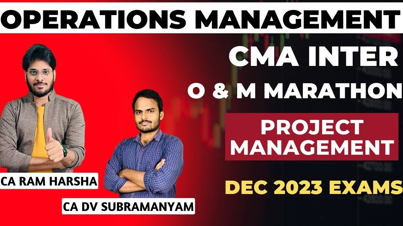 OPERATIONS MANAGEMENT | OM MARATHON | CMA INTER | DEC 2023 | JUNE 2024 ...
