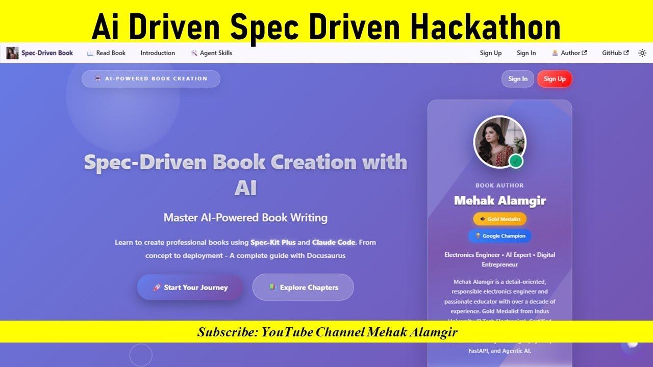 piaic ai driven spec driven hackathon using docusaurus, spec kit ...