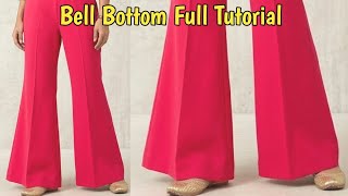 Viral 💥 Bell Bottom Pant Cutting AndStitching/bell bottom trouser/pants design idea