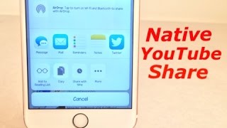Cydia Tweak: Native YouTube Share - iOS sharing menu in YouTube app