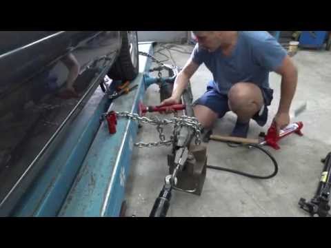 Lancer 9. рихтовка усилителя.  Устройство стяжки 5тонн.