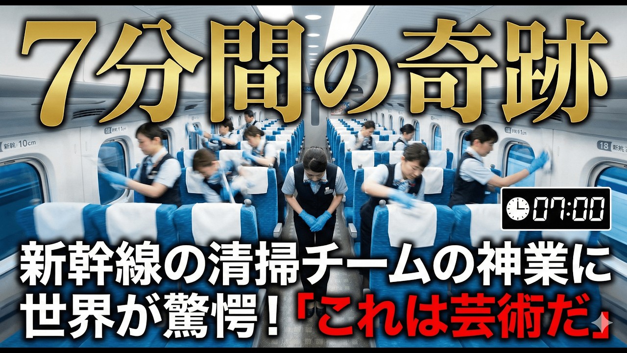【海外の反応】「7分間の奇跡」新幹線の清掃チームの神業に世界が驚愕！「これは芸術だ」