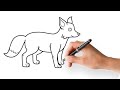 How to draw a fox fox outline drawing easy drawing
