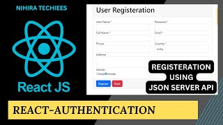 React authentication using JSON Server REST API | Registration screen |React JS Full Course