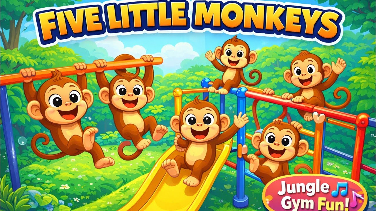 Five Little monkeys| Fun Kids Song | Nursery Rhymes#fivelittlemonkeys# ...
