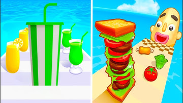 Juice Run Vs Sandwich Runner 🍓🍓🍓Walkthrough All New Max Update Mobile Tiktok Gameplay GH3852