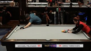Billiards pool 9 ball Đặng Thành Kiên vs Michael Feliciano race to 21