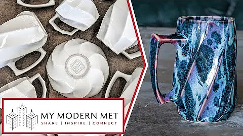 Slipcast Pottery with Unique Glazing by Curt Hamme...