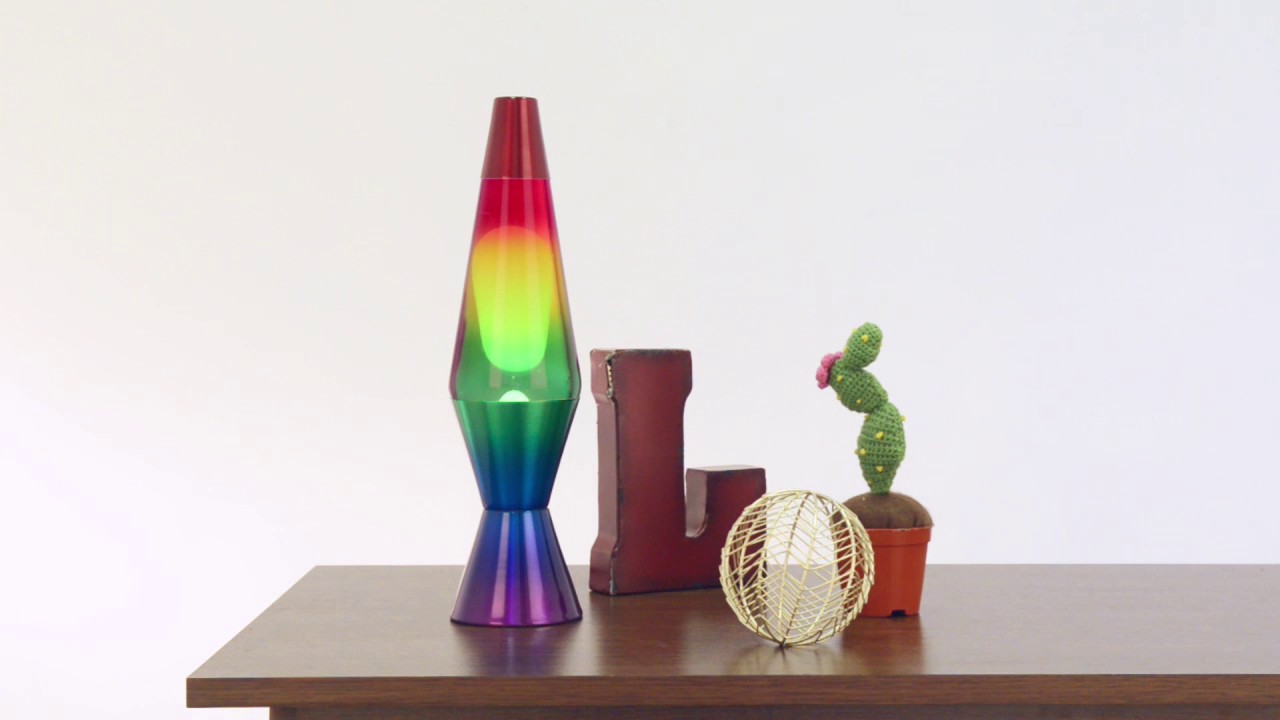 Lampada Lava Lamp 40 cm XL1767 Arcobaleno con Magma Glitter Multicolor  RAINBOW