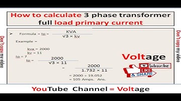 how to calculate 3 phase transformer full load primary current with KVA