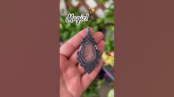 Magical micro macrame necklace with rose quartz stone ✨💖 #micromacrame #magical #barbie