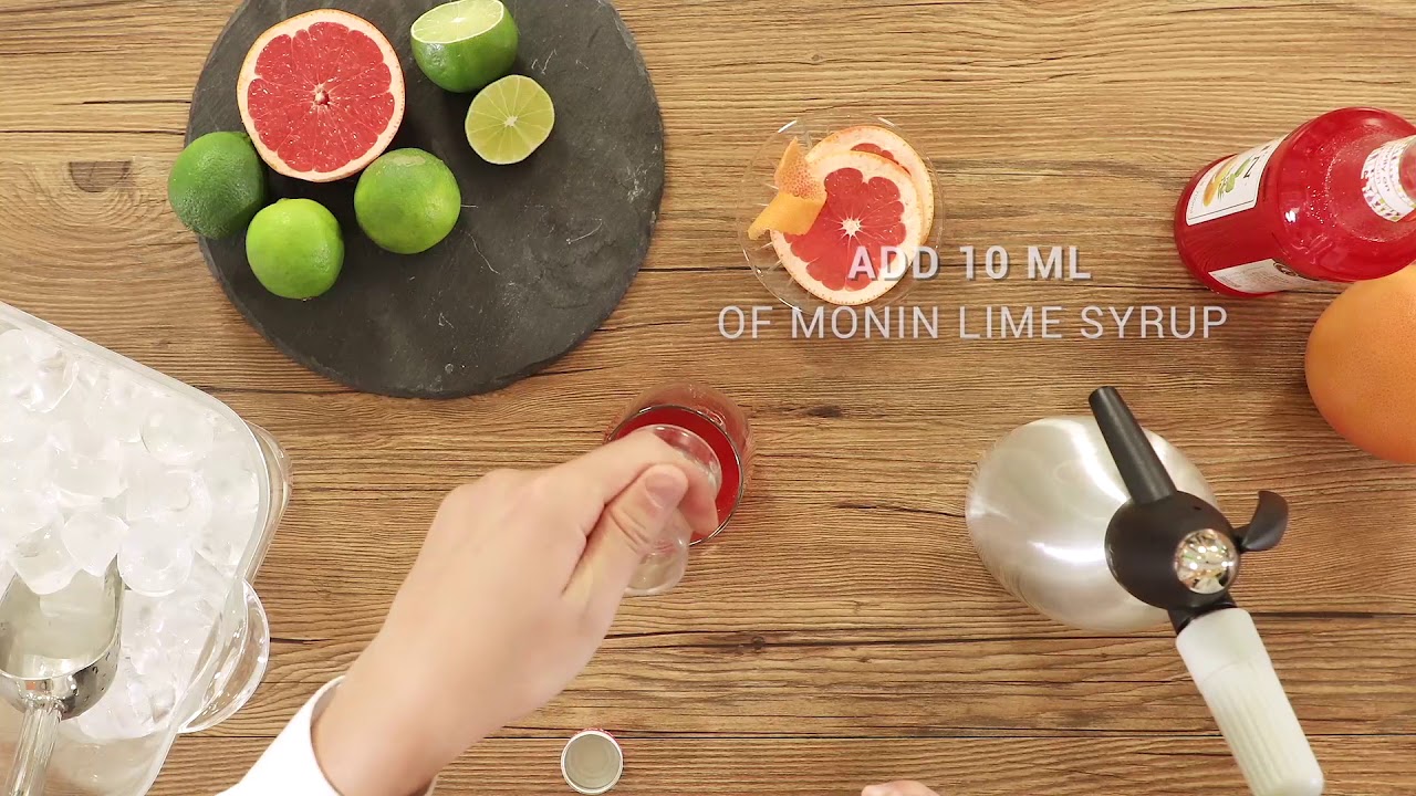 Pink Grapefruit Lime Nitro Tea with MONIN