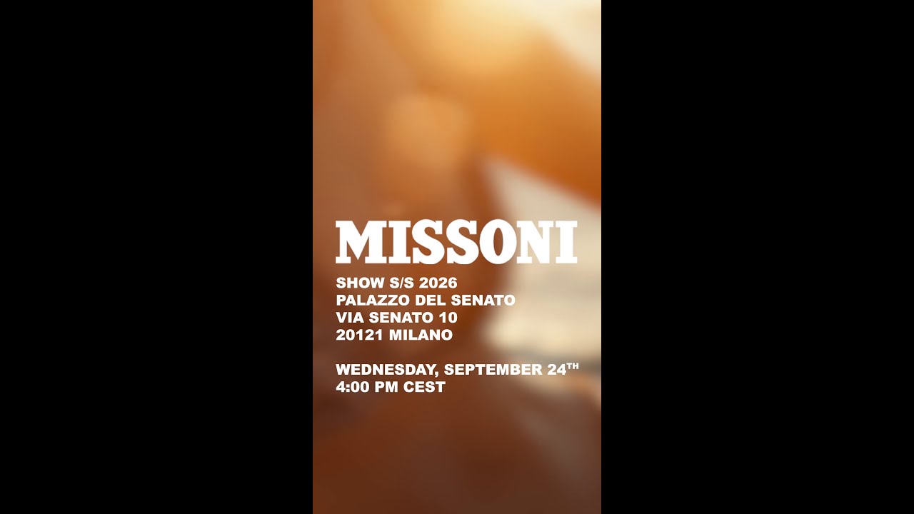 Missoni SS26 collection by Alberto Caliri. September 24th at 4:00 PM CEST.  
