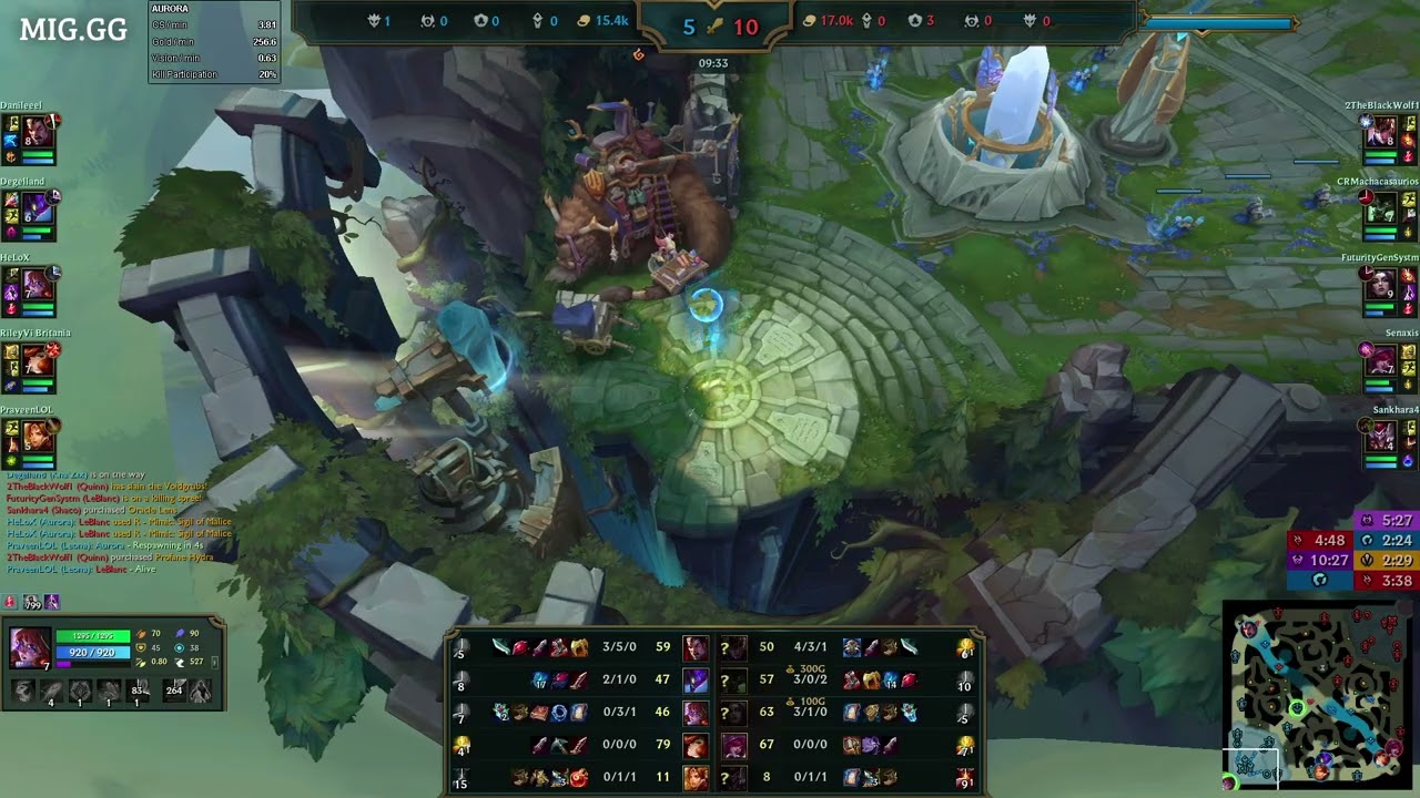 AURORA VS LEBLANC MID GAMEPLAY