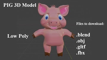 Cute Cartoon Piglet/Pig 3D Low Poly Model with Simple Rig | 3d model