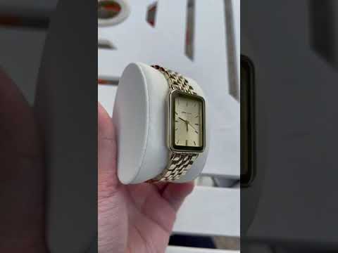 Anne Klein Women's Gold-Tone Bracelet Watch with Rectangular Case, AK/3614