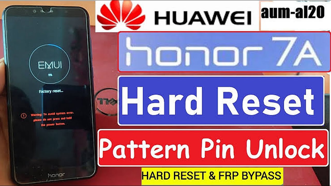 Honor 7A (AUMAL20) Hard Reset or Password Unlock Easy Honor