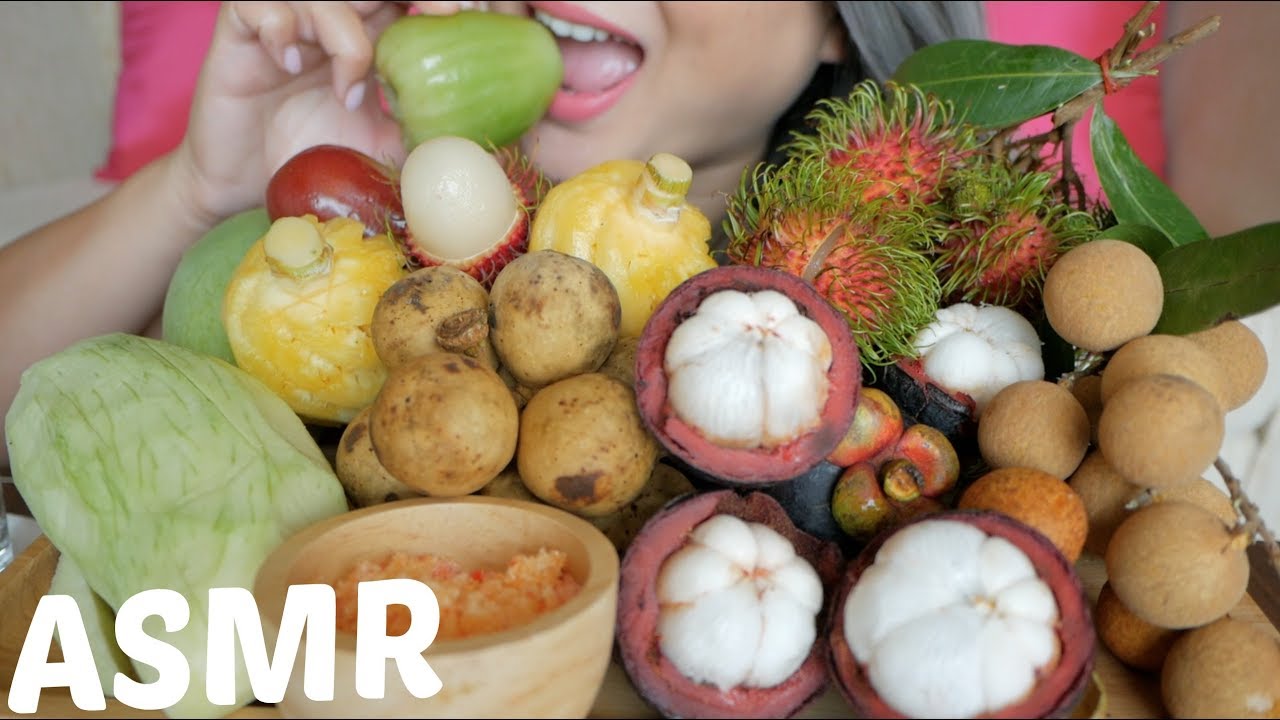 ASMR Exotic Fruit Platter | Crunchy & Juicy Eating Sounds | N.E Let's Eat