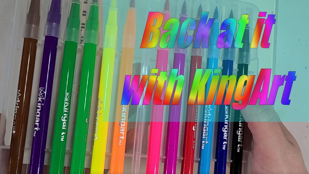 KINGART Dual Tip Brush Pen Art Markers Set of 48 Unique Colors