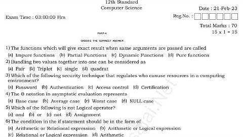 12th Computer Science First Revision Exam Question Paper 2025/12th Computer Science 1st Revision2025