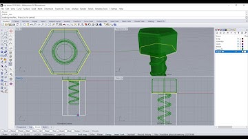 Rhino 3D CAD Technique #2 - How to Build a Toy Screw Model for 3d Printing