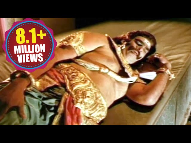 Sampoorna Ramayanam Scenes - Kumbhakarna In A Deep Sleep Mode - Shobhan Babu class=
