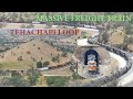 Massive freight train through Tehachapi loop with 6 engines (4+2)