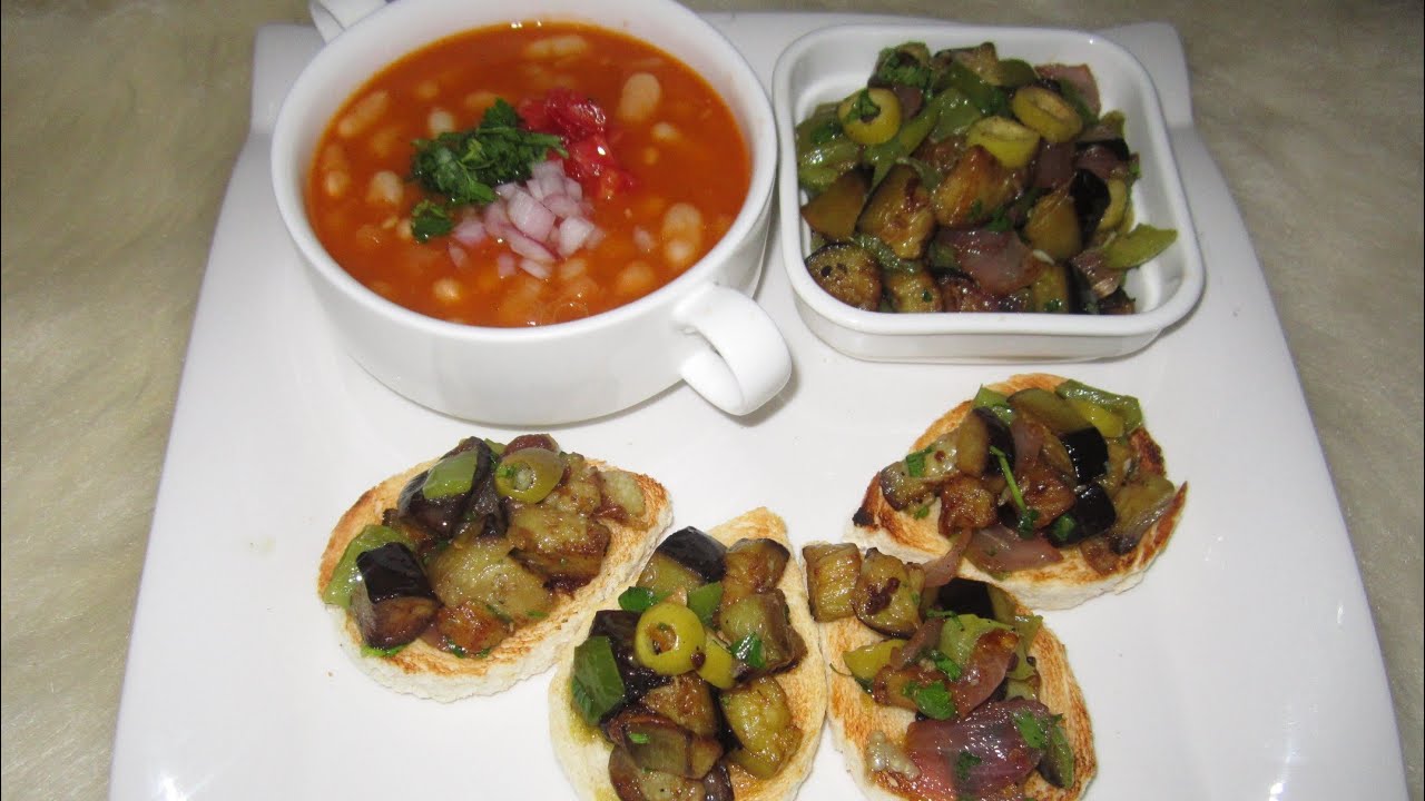 لوبيا فصاص بطريقتي وسلطة البيذنجان مشرمل