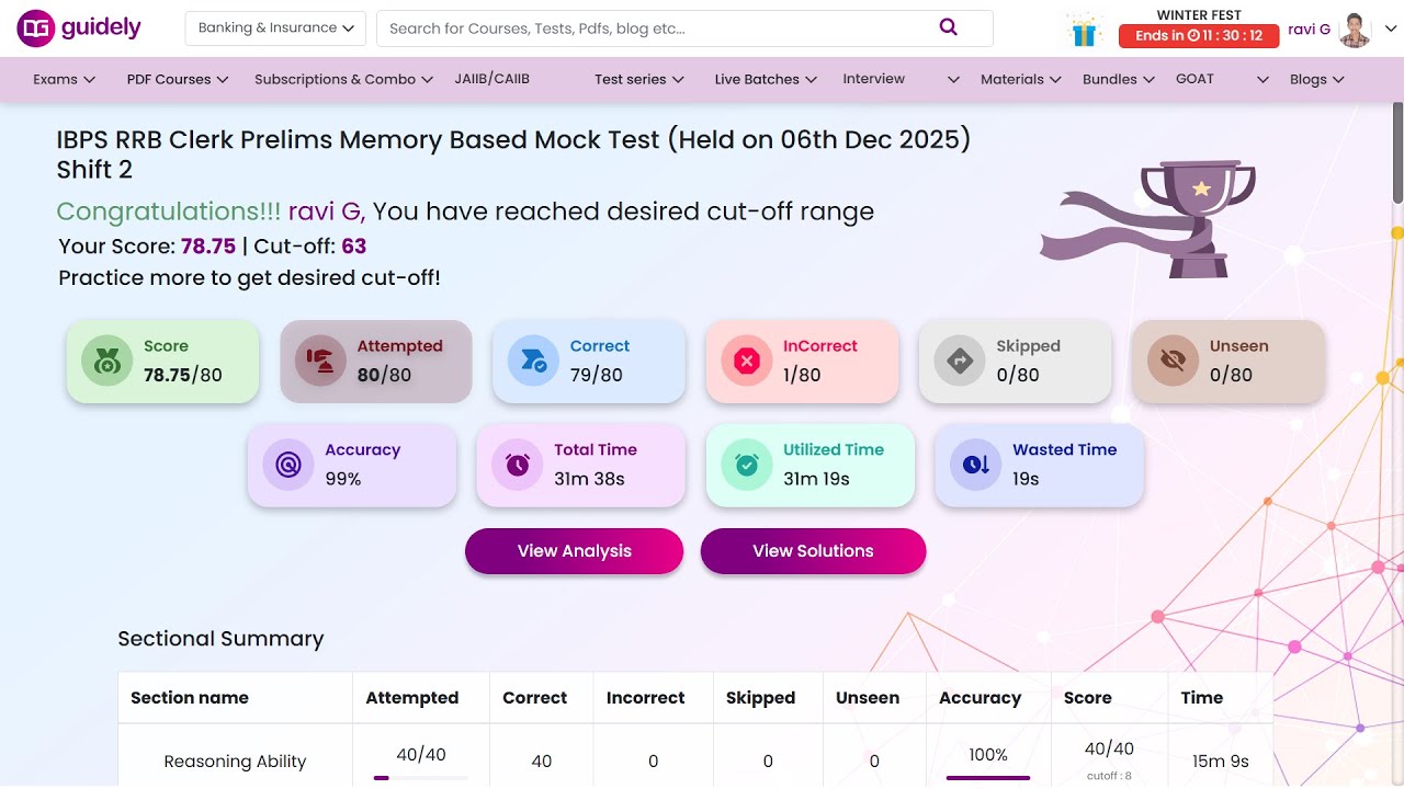 IBPS RRB Clerk Prelims 2025 Memory Based Paper Dec 6th , 2nd shift ...