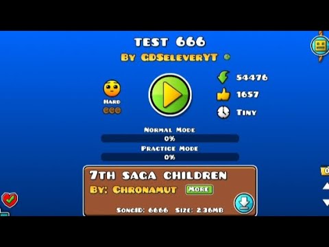 test 666 géométry Dash (6 coin) - YouTube