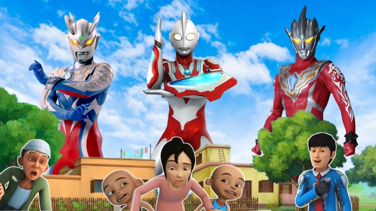 Kompilasi Upin Ipin dan Ultraman Vs Para Monster | Pertarungan seru di kampung durian runtuh