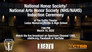 National Honor Society & National Arts Honor Society Induction Ceremony, Lenox Memorial High School