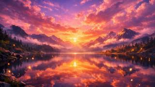 Insanely Beautiful 4K Sunset Lake Wallpaper | Relaxing Aesthetic Nature Background