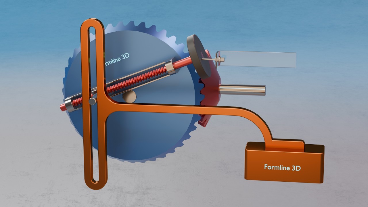#173 Tappet-Wheel Screw Variable Stroke Silk Guide – 507 Mechanical Movements 3D Animation