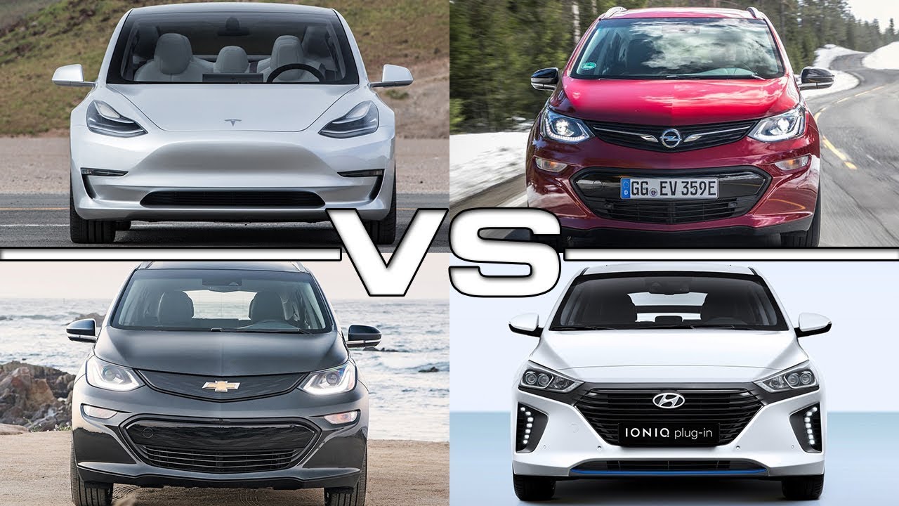Tesla Model 3 Vs Opel Ampera E Chevrolet Bolt Ev Hyundai Ioniq Tesla Model 3 Vs Opel Ampera E Chevrolet Bolt Ev Hyundai Ioniq