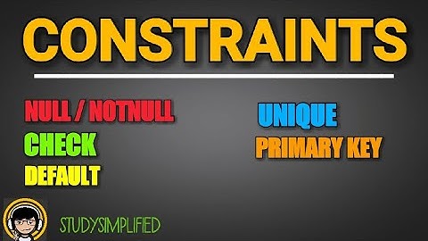 constraint in dbms/sql - (null / notnull, check, default , unique, primary key constraints)