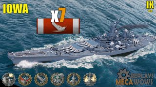 Battleship Iowa 7 Kills & 214k Damage | World of Warships Gameplay