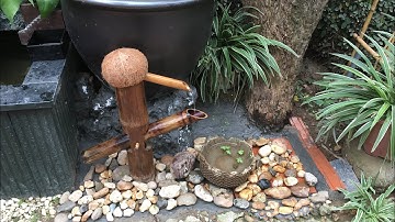 Tự làm thác nước ống tre chảy tự động