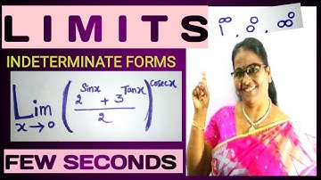 LIMITS SHORT TRICKS INDETERMINATE FORMS  FEW SECONDS