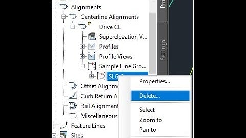 Delete a sample line group in Civil 3D