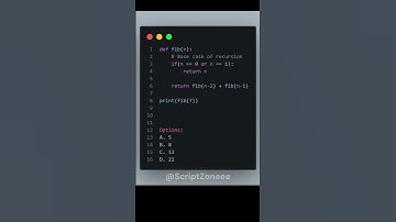 Python Fibonacci Quiz | What is the Output of fib(7)? | Comment Your Answer!
