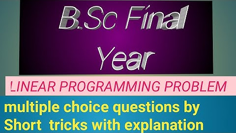 Simplex method part4 multiple choice questions, simplex method objective type questions, BSc MCQ