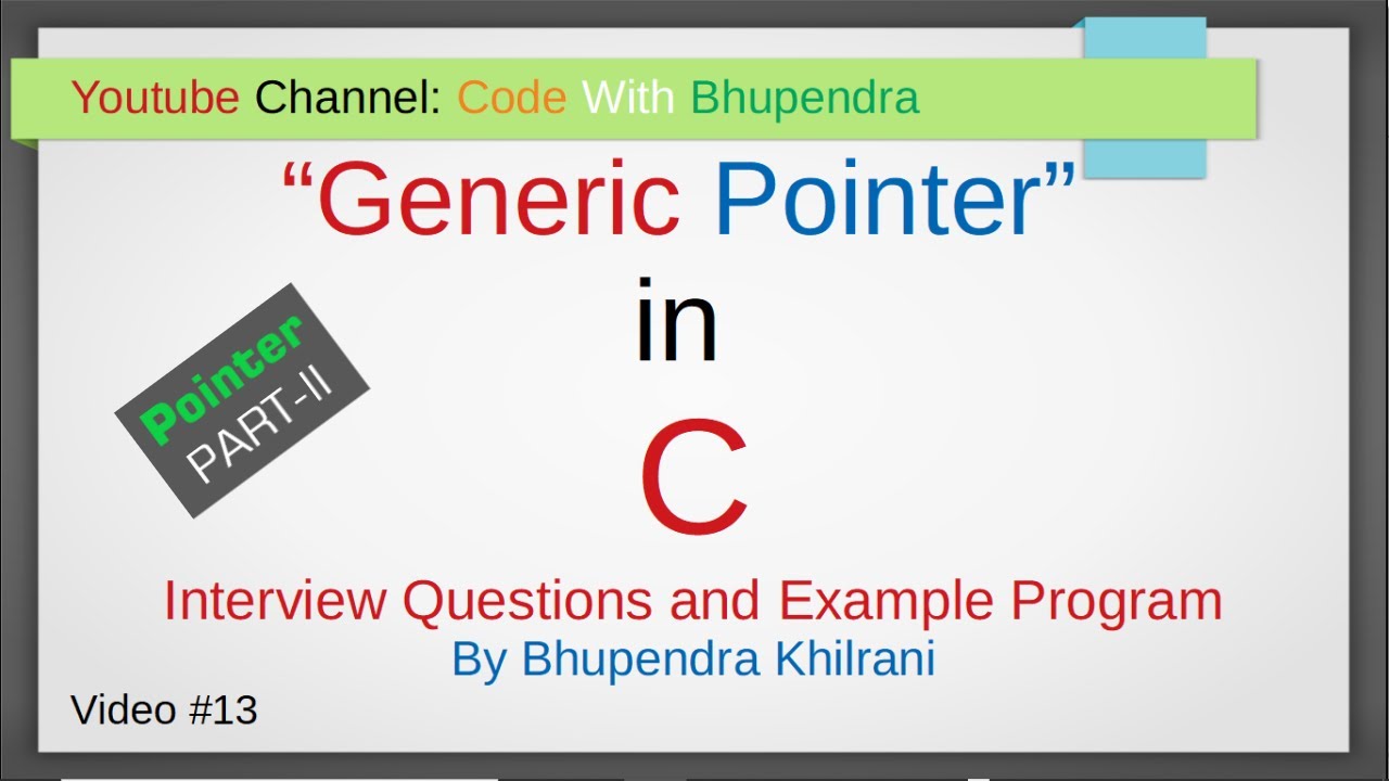 Generic Pointer in C with Interview Question and Example Program सी मे ...