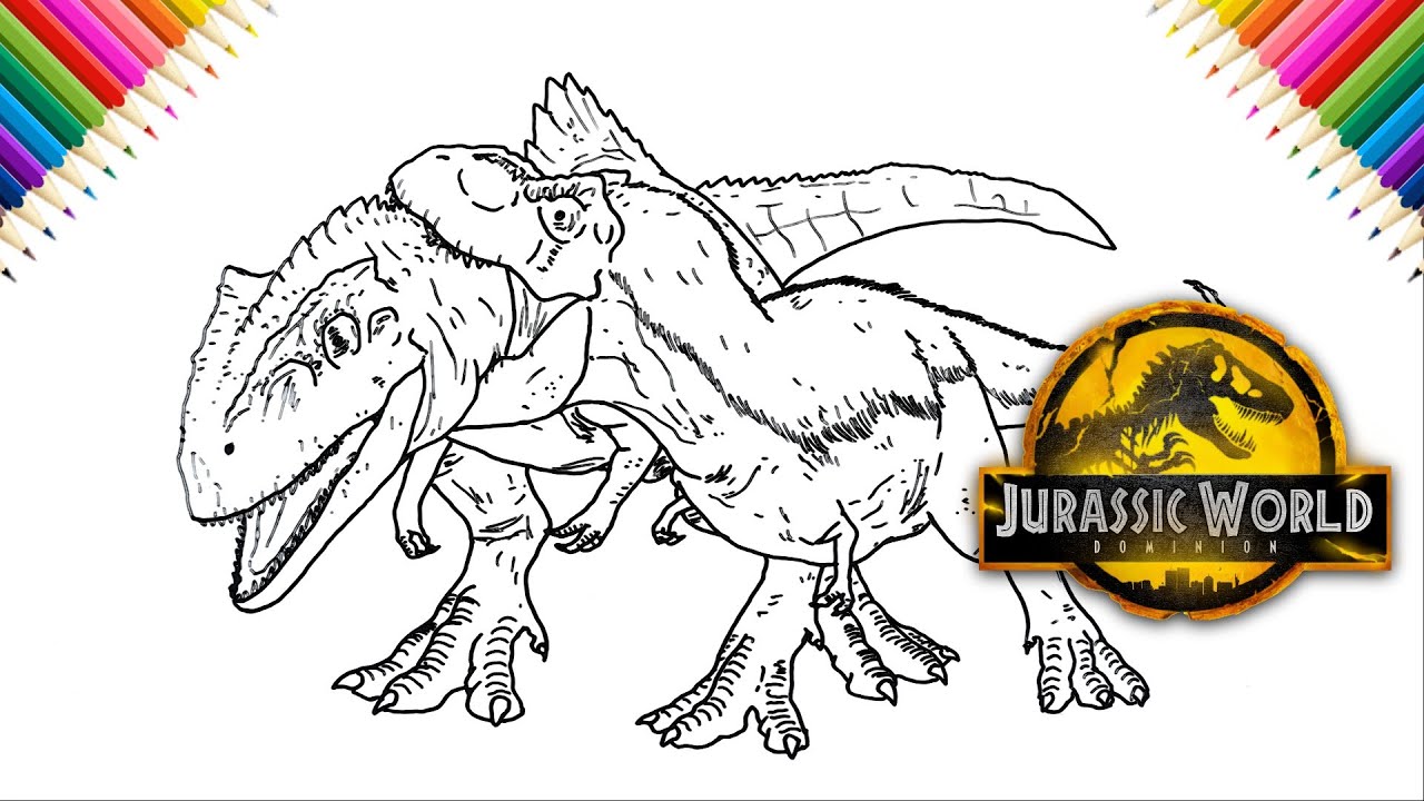 Desenhando Giga vs T-rex (Jurassic World Domínio) 